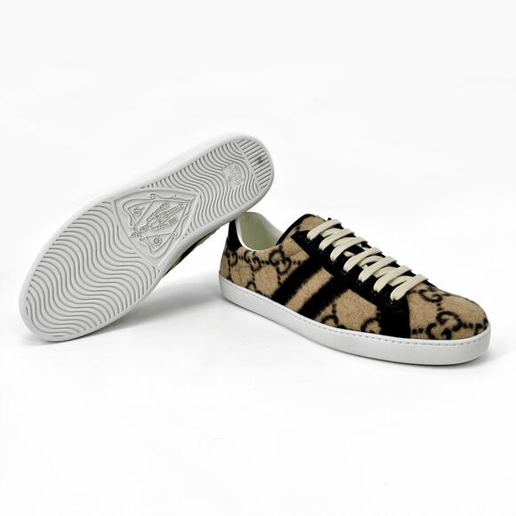 NEW GUCCI Ace GG Monogram Men\'s Wool Logo Sneakers 7.5 main image 14